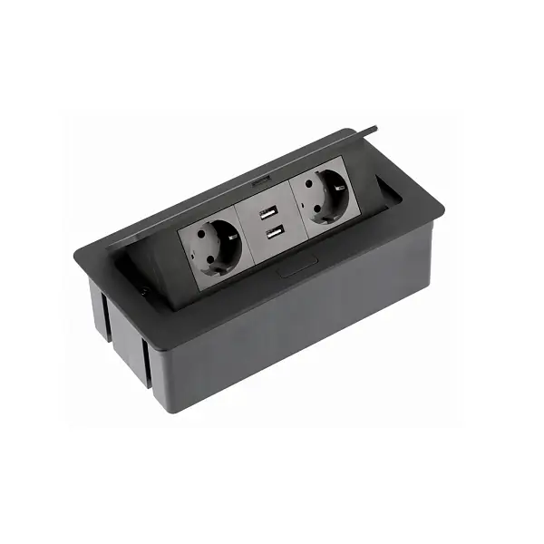 Блок встраиваемый SOFT с 2 розетками и 2 USB разъемами