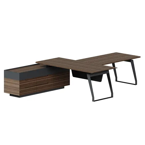 Стол на опорной тумбе Quartz с брифингом