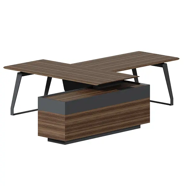 Стол на опорной тумбе Quartz с брифингом